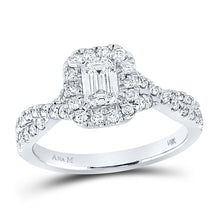  14k White Gold Emerald Diamond Solitaire Bridal Wedding Engagement Ring 1 Cttw