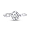 14k White Gold Oval Diamond Halo Bridal Wedding Engagement Ring 3/4 Cttw