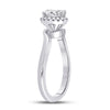 14k White Gold Oval Diamond Halo Bridal Wedding Engagement Ring 3/4 Cttw