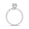 14k White Gold Oval Diamond Halo Bridal Wedding Engagement Ring 3/4 Cttw