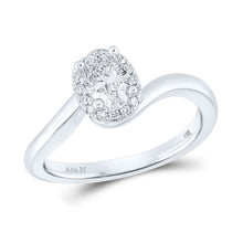  14k White Gold Oval Diamond Halo Bridal Wedding Engagement Ring 3/4 Cttw