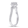 14k White Gold Oval Diamond Halo Bridal Wedding Engagement Ring 3/4 Cttw