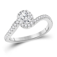  14k White Gold Oval Diamond Halo Bridal Wedding Engagement Ring 3/4 Cttw