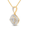 10k Yellow Gold Mens Round Diamond All Seeing Eye Charm Pendant 5/8 Cttw