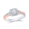 10k Two-tone Gold Round Diamond Solitaire Bridal Wedding Engagement Ring 1/2 Cttw