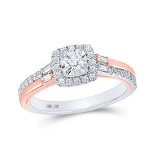  10k Two-tone Gold Round Diamond Solitaire Bridal Wedding Engagement Ring 1/2 Cttw