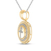 10k Yellow Gold Mens Round Diamond Ankh Circle Charm Pendant 1/2 Cttw