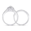 10k White Gold Round Diamond Bridal Wedding Ring Band Set 5/8 Cttw
