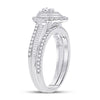 10k White Gold Round Diamond Bridal Wedding Ring Band Set 5/8 Cttw