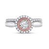 10k Two-tone Gold Round Diamond Bridal Wedding Ring Band Set 1/2 Cttw