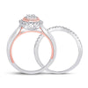 10k Two-tone Gold Round Diamond Bridal Wedding Ring Band Set 1/2 Cttw