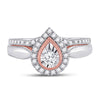 10k Two-tone Gold Round Diamond Bridal Wedding Ring Band Set 1/2 Cttw