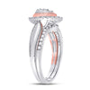 10k Two-tone Gold Round Diamond Bridal Wedding Ring Band Set 1/2 Cttw
