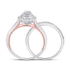 10k Two-tone Gold Round Diamond Bridal Wedding Ring Band Set 1/2 Cttw