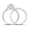 10k Two-tone Gold Round Diamond Bridal Wedding Ring Band Set 1/2 Cttw