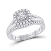 10k Two-tone Gold Round Diamond Bridal Wedding Ring Band Set 1/2 Cttw