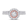 10k Two-tone Gold Round Diamond Bridal Wedding Ring Band Set 1/2 Cttw