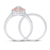 10k Two-tone Gold Round Diamond Bridal Wedding Ring Band Set 1/2 Cttw