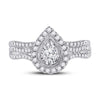 10k Two-tone Gold Round Diamond Bridal Wedding Ring Band Set 1/2 Cttw