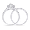 10k Two-tone Gold Round Diamond Bridal Wedding Ring Band Set 1/2 Cttw