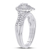 10k Two-tone Gold Round Diamond Bridal Wedding Ring Band Set 1/2 Cttw