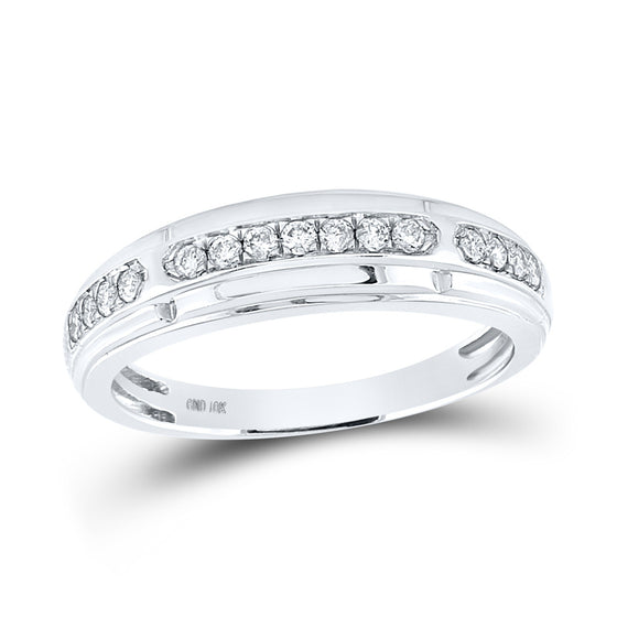 10k White Gold His Hers Round Diamond Halo Matching Wedding Set 1-1/5 Cttw