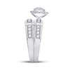10k White Gold His Hers Round Diamond Halo Matching Wedding Set 1-1/5 Cttw