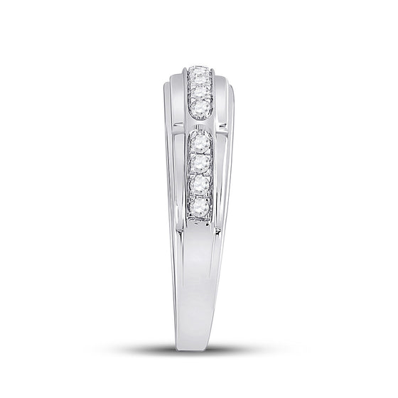 10k White Gold His Hers Round Diamond Halo Matching Wedding Set 1-1/5 Cttw