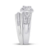 10k White Gold His Hers Round Diamond Square Matching Wedding Set 3/4 Cttw