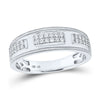 10k White Gold His Hers Round Diamond Cluster Matching Wedding Set 1-1/4 Cttw
