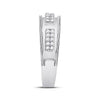 10k White Gold His Hers Round Diamond Cluster Matching Wedding Set 1-1/4 Cttw