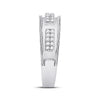 10k White Gold His Hers Round Diamond Cluster Matching Wedding Set 1-1/4 Cttw