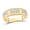 10k Yellow Gold His Hers Round Diamond Cluster Matching Wedding Set 1-1/4 Cttw