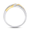 10k Two-tone Gold Mens Round Diamond 3-stone Wedding Ring 1/2 Cttw