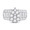 10k White Gold Round Diamond Pear Bridal Wedding Engagement Ring 2 Cttw