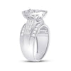 10k White Gold Round Diamond Pear Bridal Wedding Engagement Ring 2 Cttw