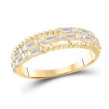  14k Yellow Gold Womens Baguette Diamond Fashion Band Ring 3/8 Cttw
