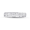 14k White Gold Womens Baguette Diamond Fashion Band Ring 3/8 Cttw