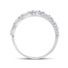 14k White Gold Womens Baguette Diamond Fashion Band Ring 3/8 Cttw