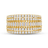 14k Yellow Gold Womens Baguette Diamond Modern Cocktail Band Ring 1 Cttw