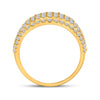 14k Yellow Gold Womens Baguette Diamond Modern Cocktail Band Ring 1 Cttw