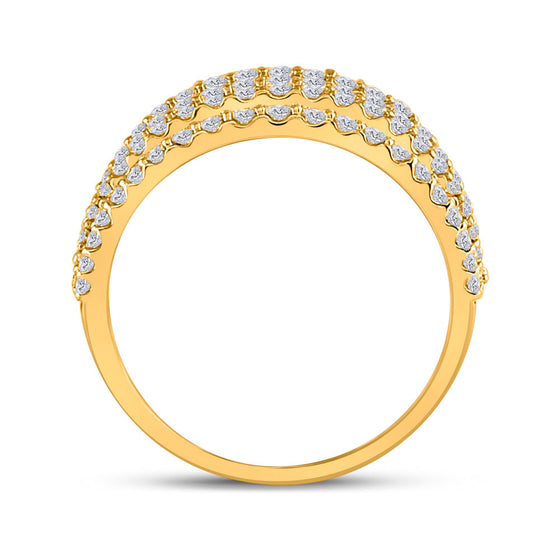 14k Yellow Gold Womens Baguette Diamond Modern Cocktail Band Ring 1 Cttw