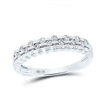  14k White Gold Womens Round Diamond Band Ring 1/4 Cttw