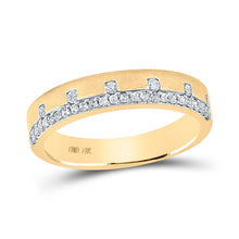  14k Yellow Gold Womens Round Diamond Band Ring 1/4 Cttw