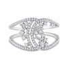 14k White Gold Womens Round Diamond Scattered Fashion Ring 1/2 Cttw