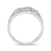 14k White Gold Womens Round Diamond Scattered Fashion Ring 1/2 Cttw