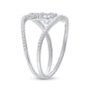 14k White Gold Womens Round Diamond Scattered Fashion Ring 1/2 Cttw