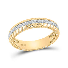  14k Yellow Gold Womens Round Diamond Anniversary Ring 1/5 Cttw