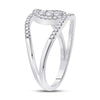 14k White Gold Womens Round Diamond Fashion 3-stone Ring 1/5 Cttw