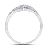 14k White Gold Womens Round Diamond Fashion 3-stone Ring 1/5 Cttw